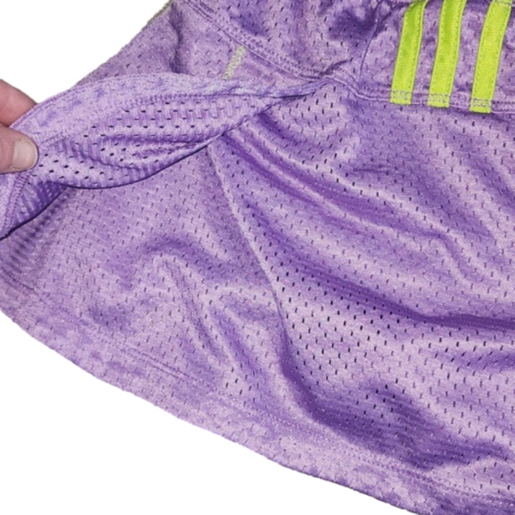 ADDIDAS Purple Jersey Skort with Lime Green Accent Stripes and Logo - Picture 6 of 7